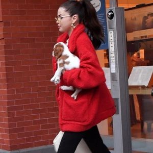I.AM.GIA red teddy Pixie Coat